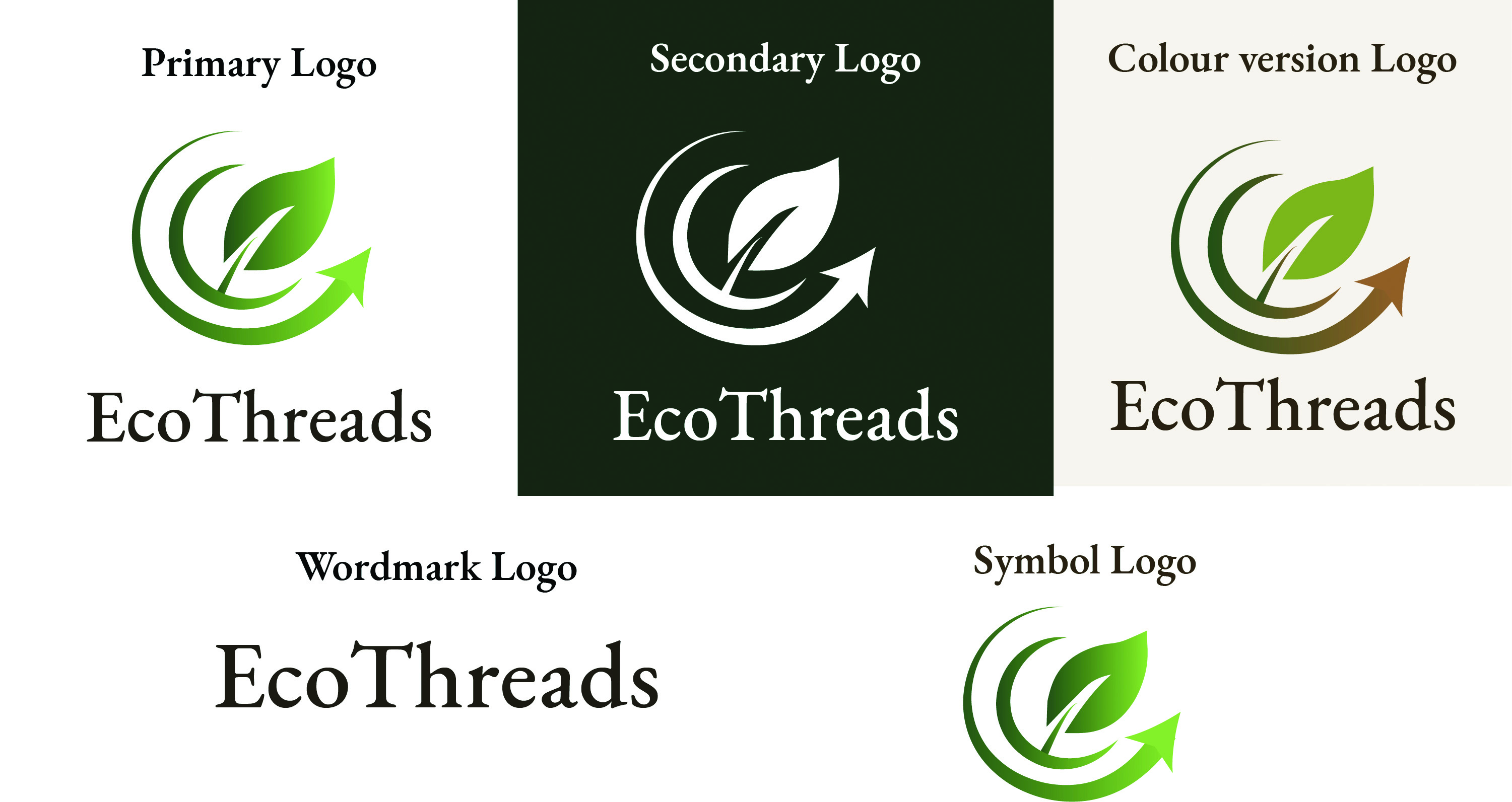 EcoThreads logo system and variations