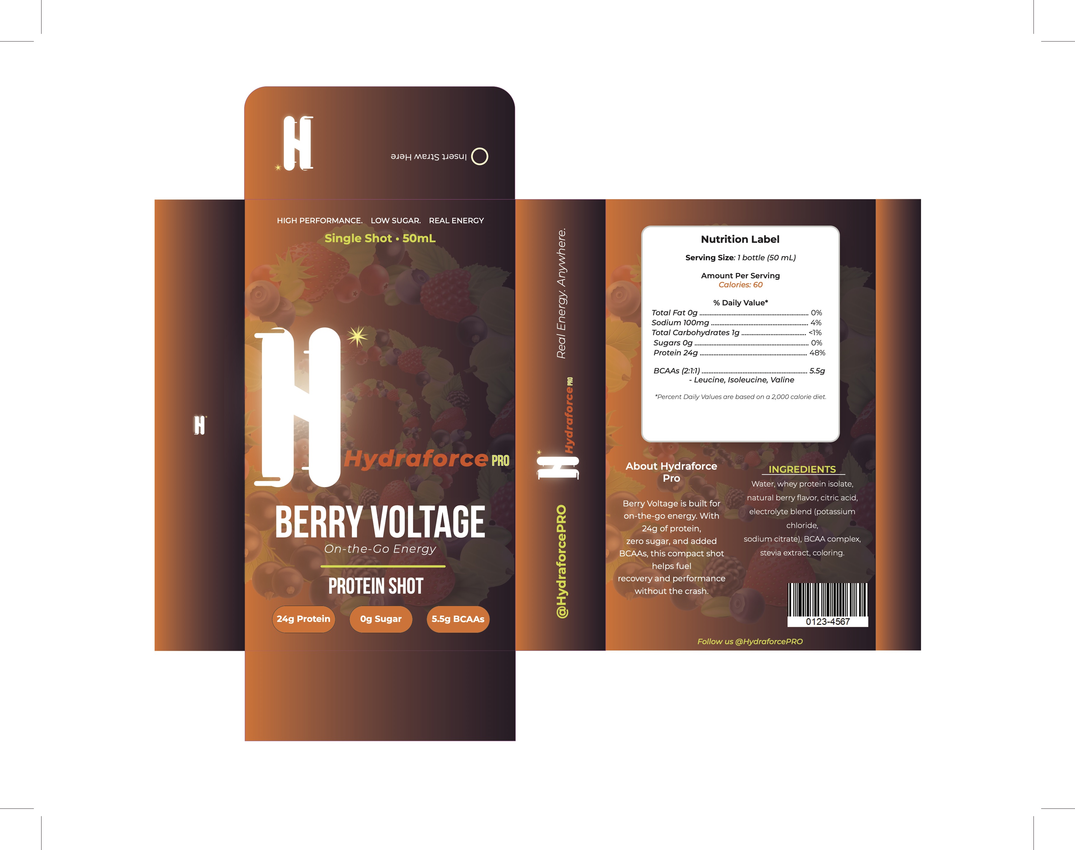 Hydraforce PRO Berry Voltage flat packaging artwork