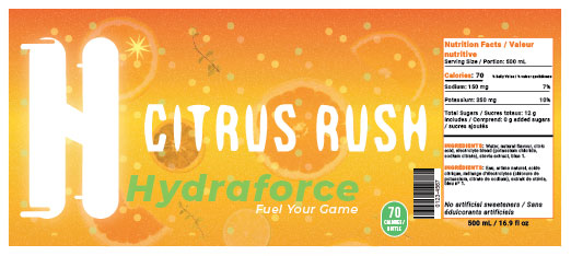 Hydraforce PRO Citrus Rush label design