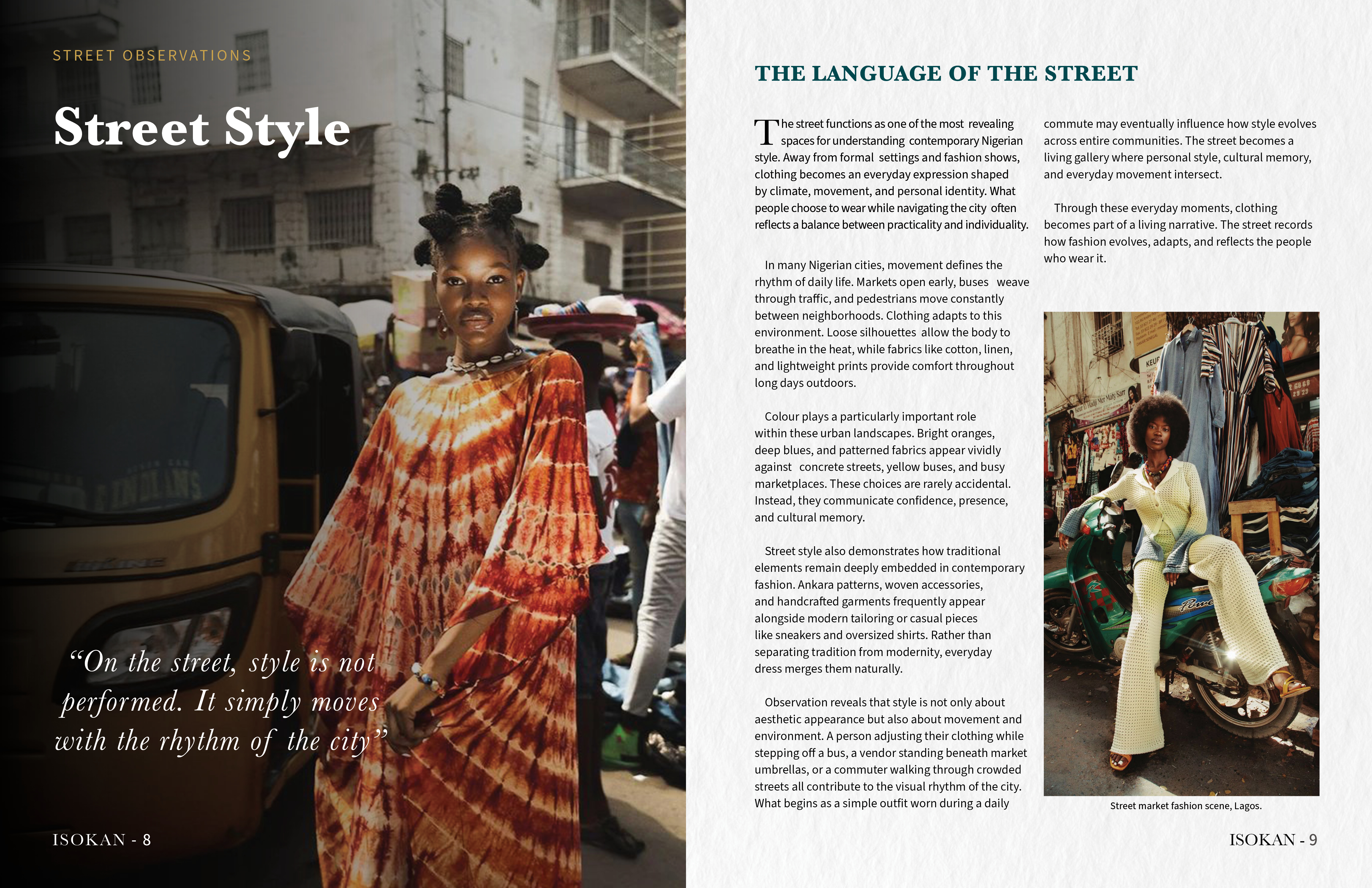 Isokan editorial spread showing typography and image direction