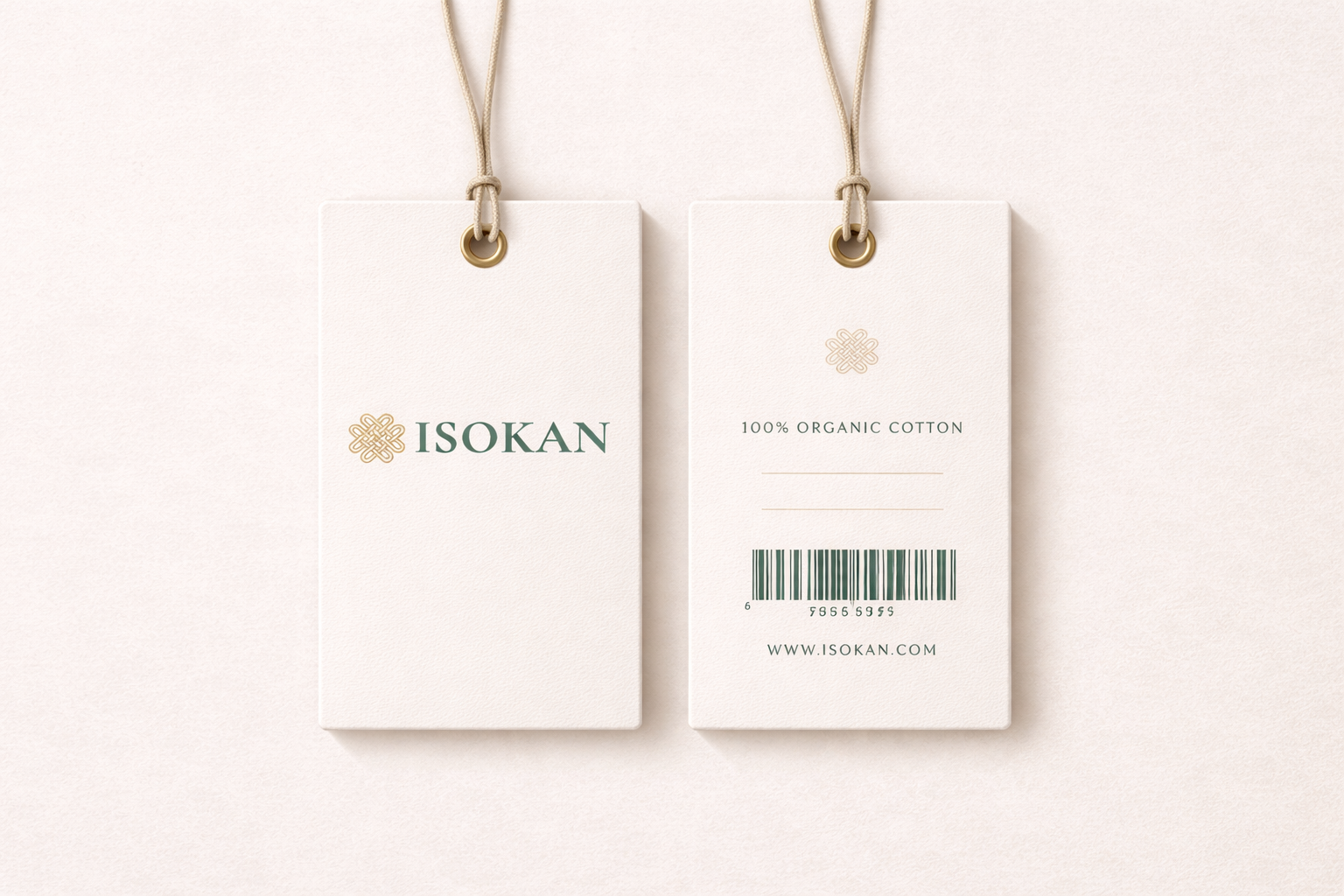 Isokan hang tag or clothing label mockup