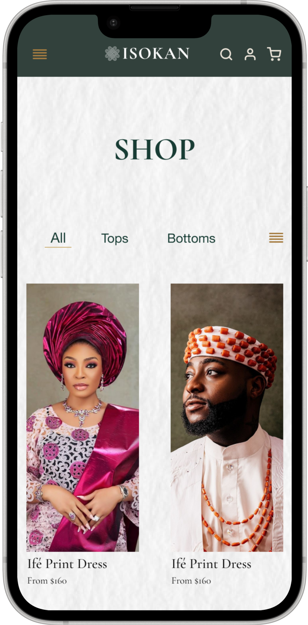 ISOKAN mobile product page mockup