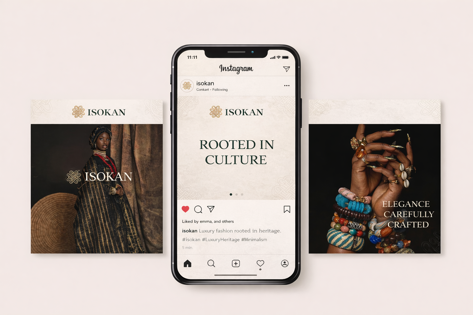 Isokan social media or Instagram grid mockup