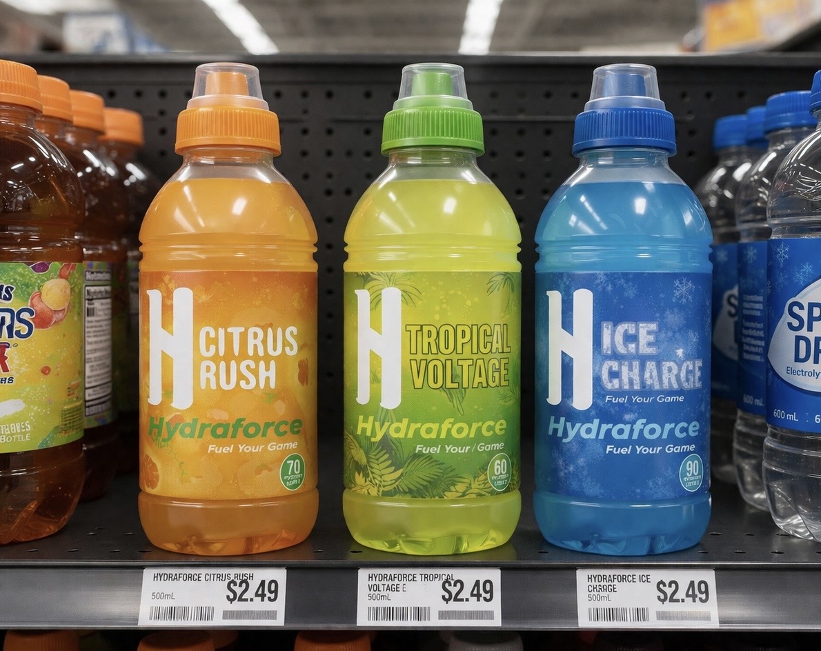 Hydraforce PRO protein shots packaging design mockup